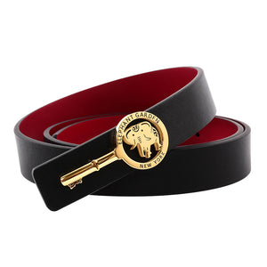 Elephant Garden Women's leather belt with Logo Key Buckle-B9808