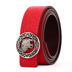 Elephant Garden Women's leather belt with Elephant Logo Buckle-B7226