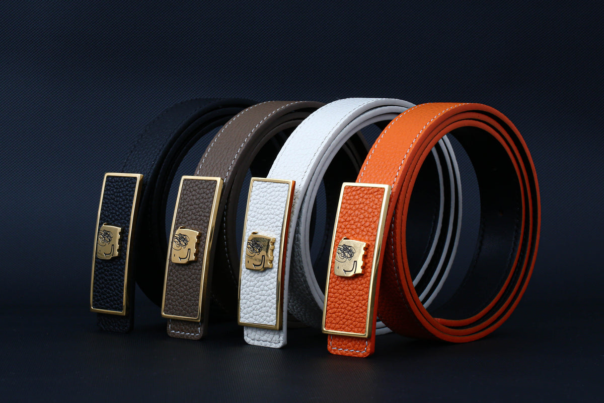 小物 aaaeeewww11 LAMB LEATHER GLOBE 2778P Elephant Garden Women's Litchi Grain Leather Belt with