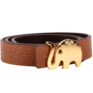 Elephant Garden Women's leather belt with elephant buckle- 4 colors- B7222