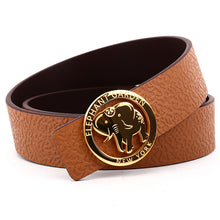 Load image into Gallery viewer, Elephant Garden Women&#39;s leather Belt With Golden Elephant Logo Buckle - four colors -B7228