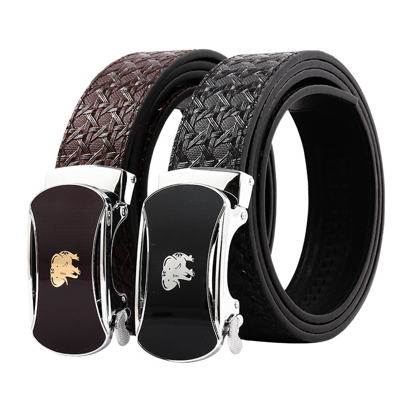 Elephant Garden Men' s Leather Belt with Automatic Buckle B9819  One Size