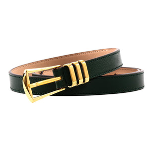 Elephant Garden Women's Slim Leather Belt With Golden Pin Buckle -B9807
