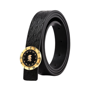 Elephant Garden Women's leather belt with Watch Style Buckle-B9806