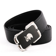 Load image into Gallery viewer, Elephant Garden Men&#39;s Leather Belt with Automatic Elephant Logo Buckle B9813 One Size