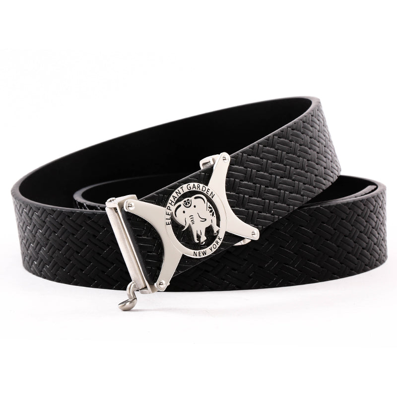 ELEPHANT GARDEN Men' s Leather Belt  with Automatic Buckle B9804