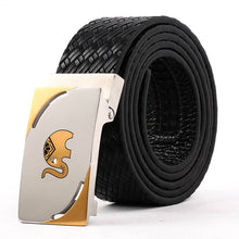 Load image into Gallery viewer, Men&#39; s Leather Belt With Steel Buckle Black B9101  One Size