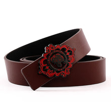 Load image into Gallery viewer, Elephant Garden Unisex Leather Belt with Elephant Logo Buckle  B9801