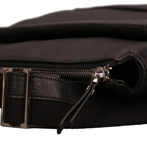 Elephant Garden Men's Leather Shoulder Bag -Black- H70428