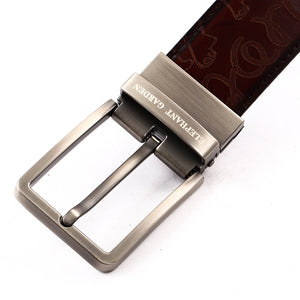Men' s Reversible Leather Belt with Steel Buckle Black/Brown  B9108  One Size