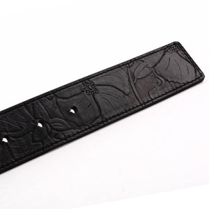ELEPHANT GARDEN Unisex Retro Leather Belt with Golden Buckle B9105