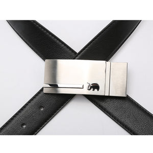 Elephant Garden Men's 3pcs Reversible Leather Belt Set (2 Buckles)- B7505