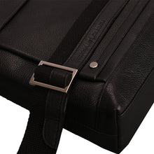 Load image into Gallery viewer, Elephant Garden Men&#39;s Leather Shoulder Bag -Black- H70428