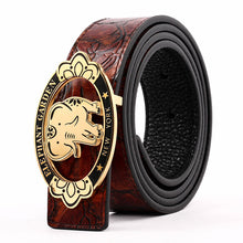 Load image into Gallery viewer, ELEPHANT GARDEN Unisex Retro Leather Belt with Golden Buckle B9105