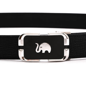 Elephant Garden Men's Leather Belt with Automatic Elephant Logo Buckle B9813 One Size