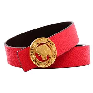 Elephant Garden Women's leather belt with Elephant Logo Buckle-B7226