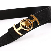 Load image into Gallery viewer, Elephant Garden Women&#39;s Leather Belt with Golden Logo Buckle-B7219