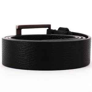 Elephant Garden Men's Litchi  Grain Leather Business Belt With Gift Box -Black-B7029
