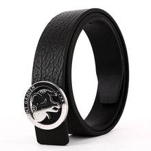 Load image into Gallery viewer, Elephant Garden Men&#39;s Embossed Leather Belt with Steel Logo Buckle-Black-B7218