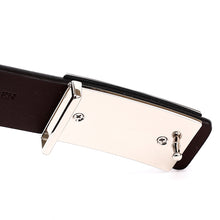 Load image into Gallery viewer, Elephant Garden Men&#39;s Leather Belt with Solid Buckle-Black-B7930
