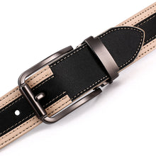 Load image into Gallery viewer, Elephant Garden Men&#39;s Classic Leather Belt Apricot Edge with Logo Buckle - B7208