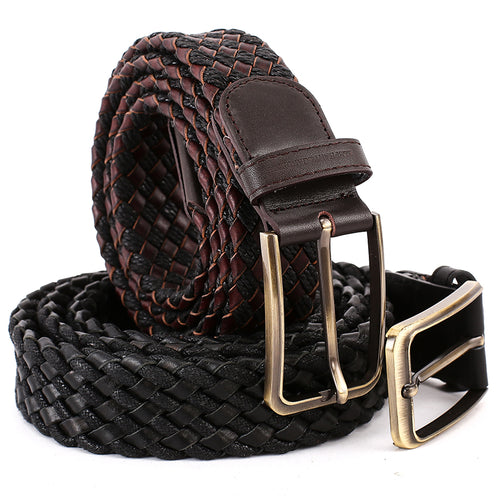 Elephant Garden Men's Braided Leather Belt with Simple Gift Box -B7204 B7205