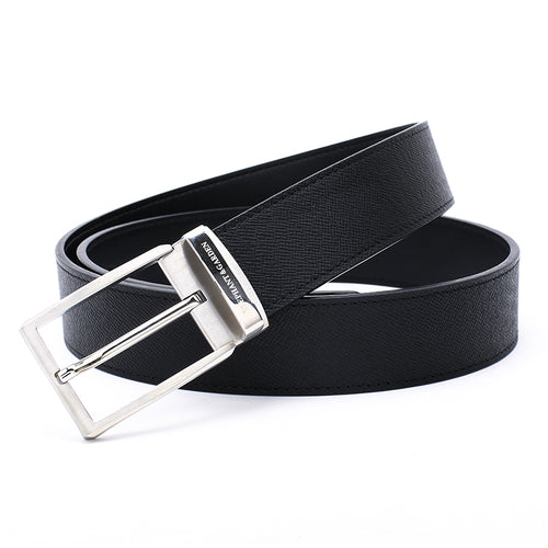 Elephant Garden Men's Soft Cross grain Belt with Steel Buckle-Black-B7606