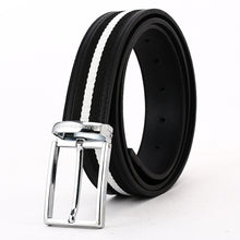 Load image into Gallery viewer, Elephant Garden Men&#39;s Classic Leather Belt with Fabric Inlay-B7211