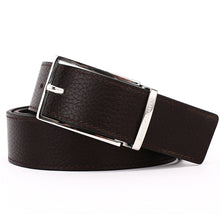 Load image into Gallery viewer, Elephant Garden Men&#39;s Leather Belt with Solid Buckle-Black-B7929