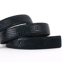 Load image into Gallery viewer, Elephant Garden Men&#39;s Crocodile Print Leather Belt with Steel Buckle-Black-B7028