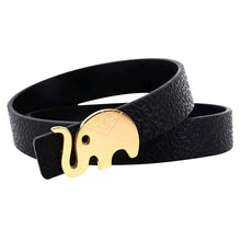 Load image into Gallery viewer, Elephant Garden Women&#39;s leather belt with elephant buckle- 4 colors- B7222