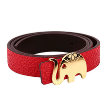 Load image into Gallery viewer, Elephant Garden Women&#39;s leather belt with elephant buckle- 4 colors- B7222
