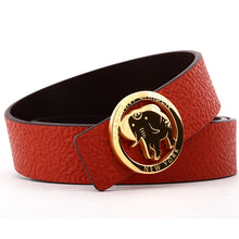 Load image into Gallery viewer, Elephant Garden Women&#39;s leather Belt With Golden Elephant Logo Buckle - four colors -B7228