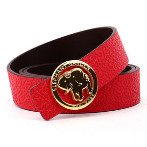 Elephant Garden Women's leather Belt With Golden Elephant Logo Buckle - four colors -B7228