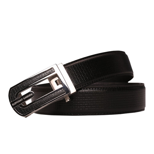 Elephant Garden Men's Solid Buckle with Automatic Ratchet Leather Belt - B7501