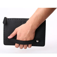 Load image into Gallery viewer, Elephant Garden Men&#39;s Zip-Top Leather Pouch with Hand Strap H84002
