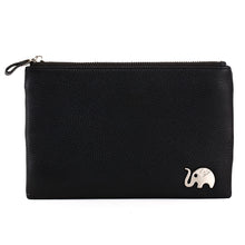 Load image into Gallery viewer, Elephant Garden Men&#39;s Zip-Top Leather Pouch with Elephant Logo H84004